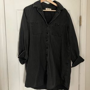 Madewell black denim shirt dress